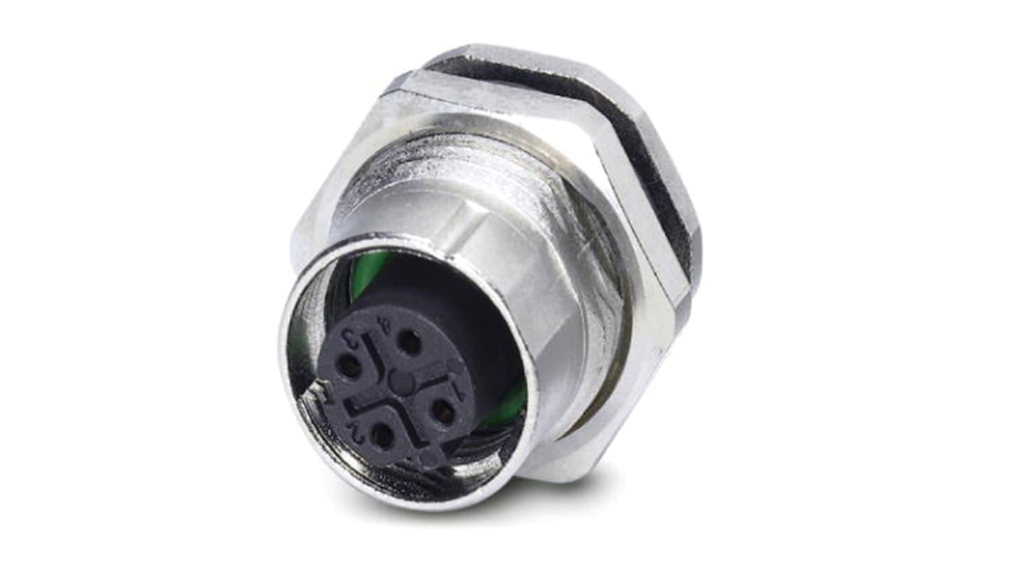 Connettore femmina schermato Phoenix Contact 1441875 per bus, Ethernet e PROFINET. M12 SPEEDCON, codifica D, 4 posizioni.