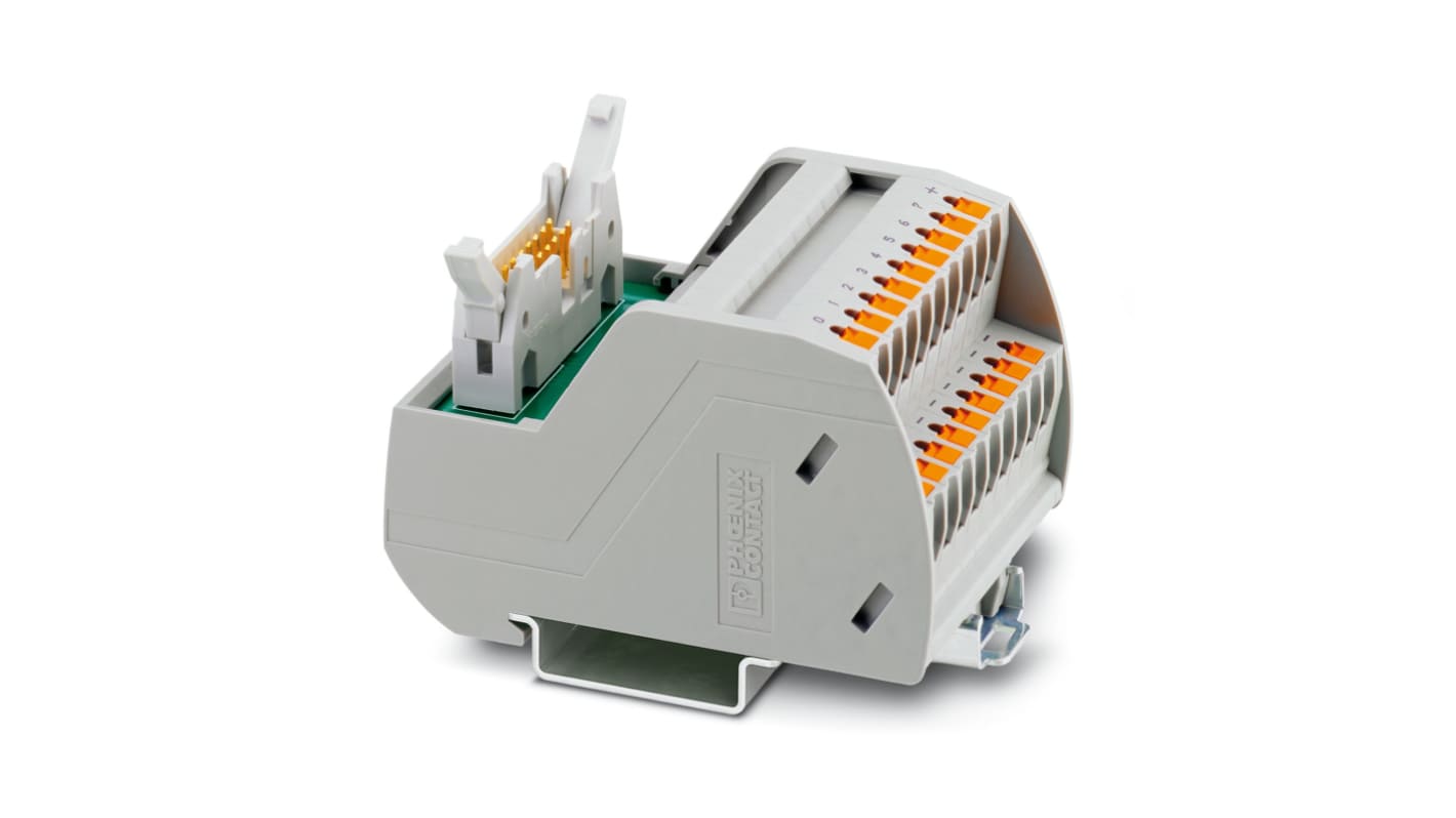 Modulo d'interfaccia VARIOFACE Phoenix Contact 2904283, 8 canali, dimensioni 52 x 56 x 72,1 mm, montaggio a innesto.