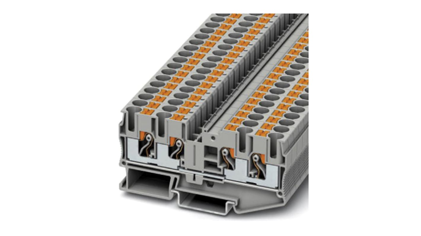 Morsettiera passante singola Phoenix Contact 3212934, 41A, 8kV - Grigio. Ideale per ferrovie, resistente a temperature estreme.