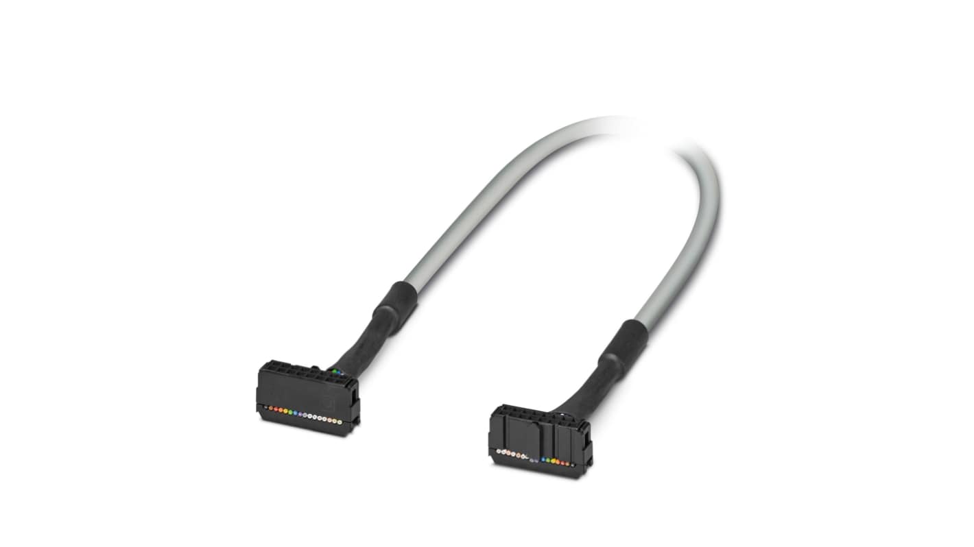 Cavo rotondo Phoenix Contact 2299343 per Emerson DeltaV, lunghezza 4 m, con connettori IDC/FLK a 16 posizioni su entrambe le estremità.