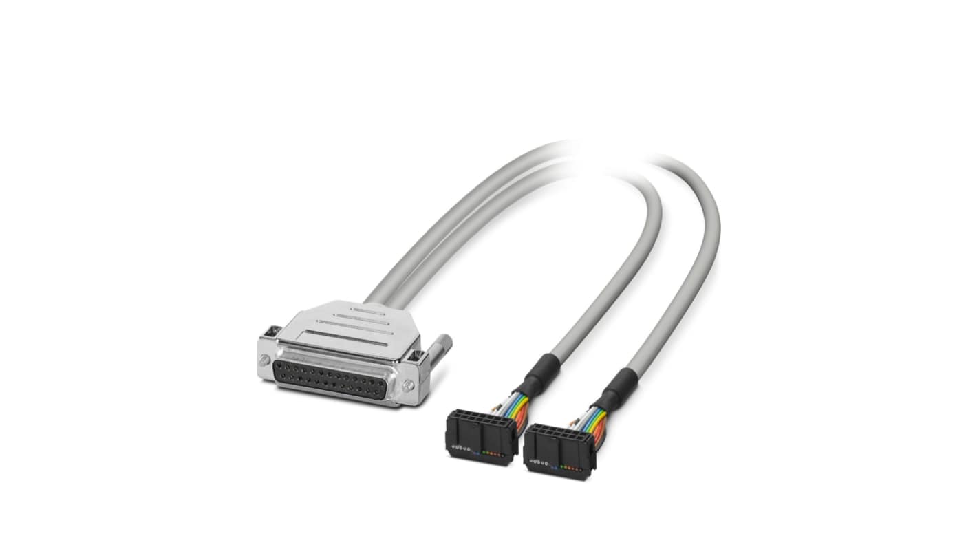 Cavo PLC Phoenix Contact 2304649 per ABB S800 I/O, lunghezza 1 m, con connettori D-SUB a 25 posizioni e IDC/FLK a 14 posizioni.