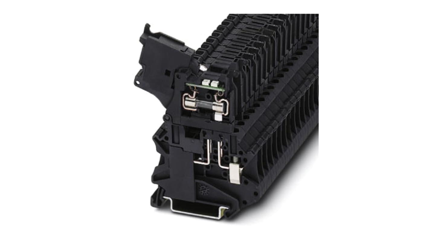 Morsetto portafusibile Phoenix Contact 3046540 per fusibili G 5 x 20 mm con LED 24V c.c. - ideale per inserire 6.3A fusibili.