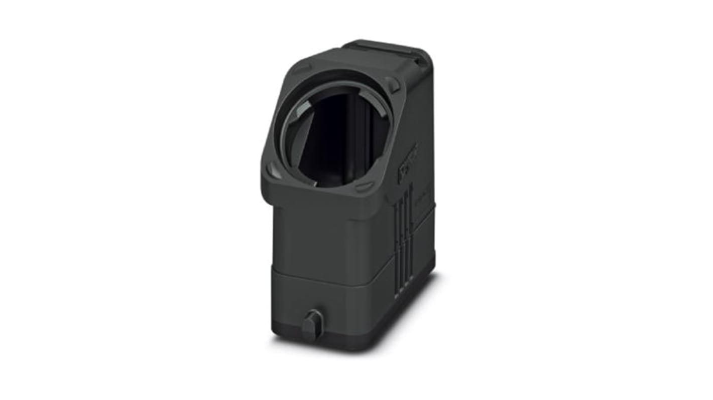 Contenitore Phoenix Contact D15 in plastica per cavi, uscita laterale, resistente alla corrosione. Ideale per applicazioni tecniche.
