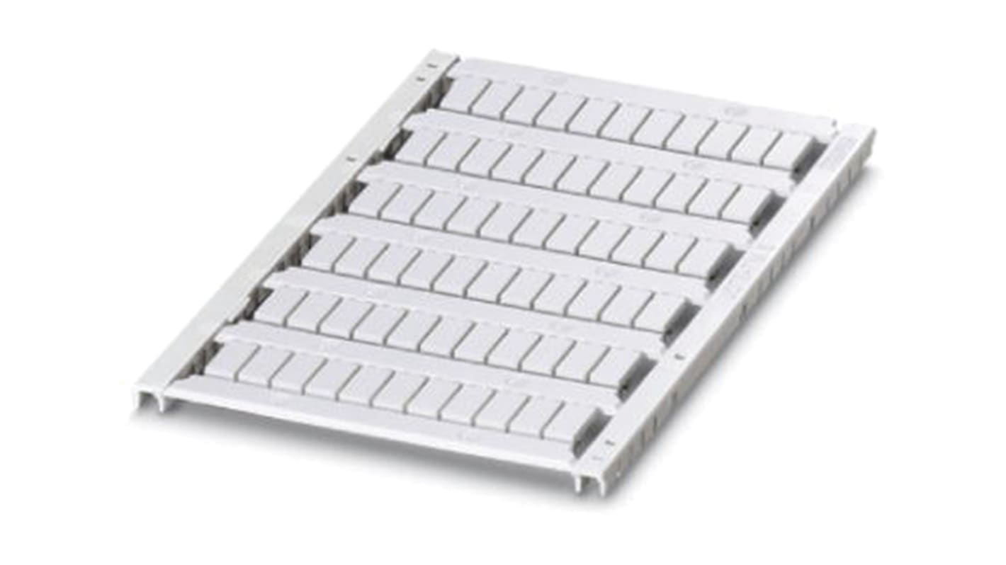 Etichetta di marcatura Phoenix Contact 828750 per terminal Cabur, fogli UniCard bianchi per SCHEDA THERMOMARK e LED BLUEMARK. Adatta per etichettatura multi-linea.