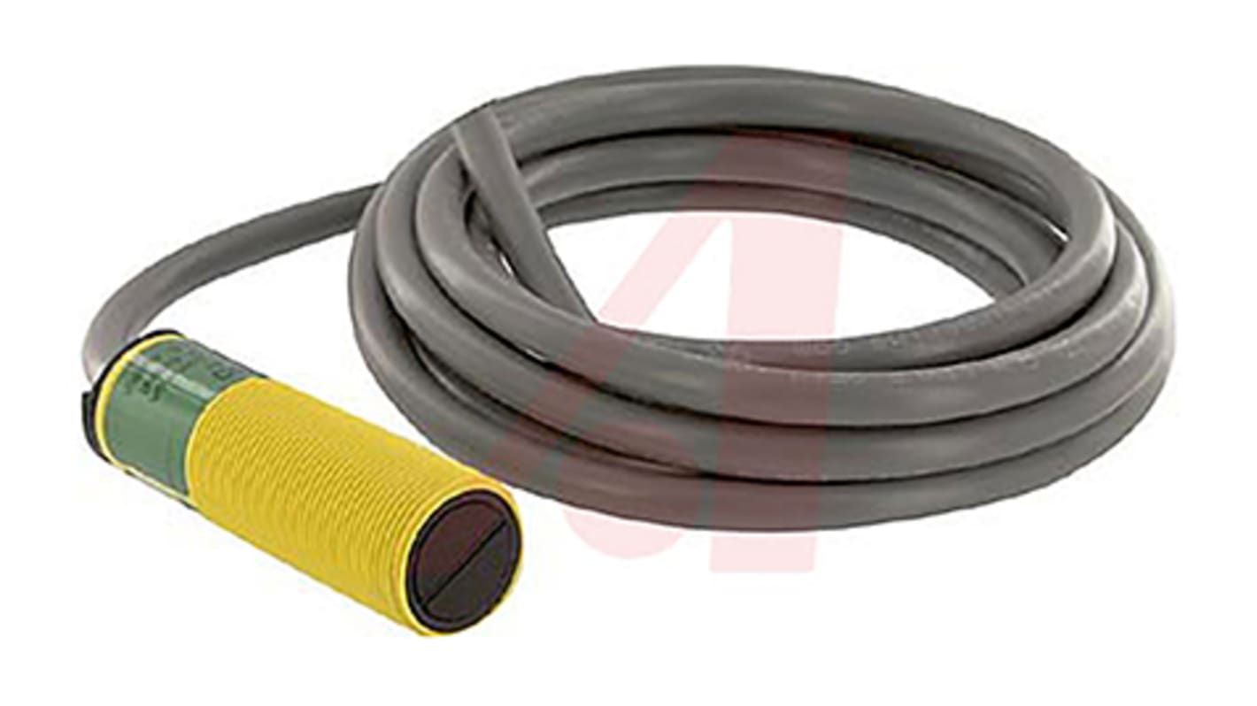 Sensore fotoelettrico cilindrico Banner S18SP6DL, rilevamento fino a 300 mm, uscita PNP, grado di protezione IP69K.