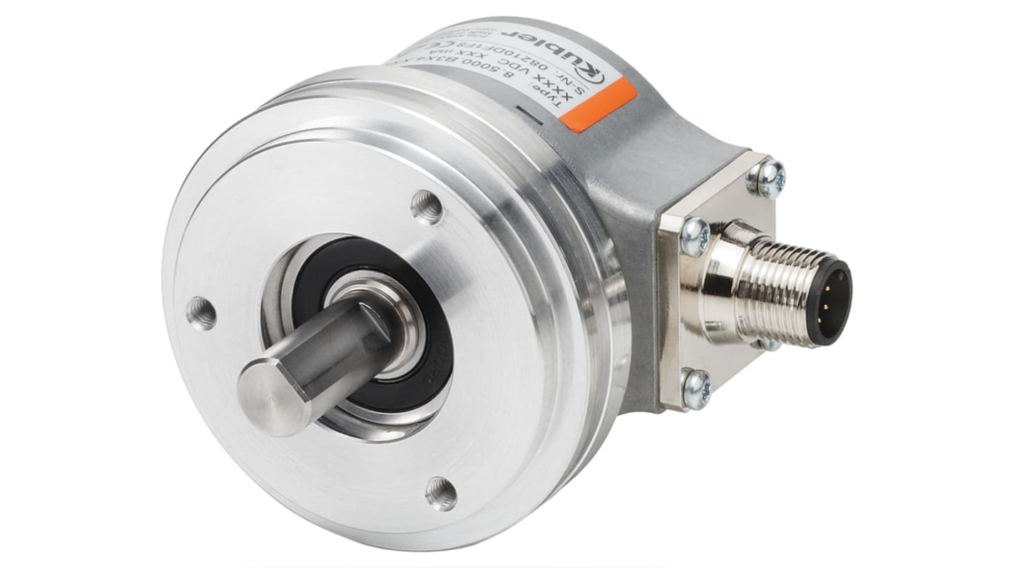 Encoder incrementale Kübler 8.5000.B157.2500, 2500 impulsi/giro, albero 6mm, IP65, -40/+85°C, 12000 giri/min. Dimensioni: 71.4x50.8x64mm.