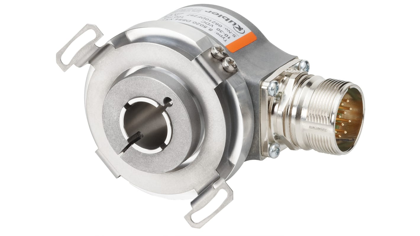 Encoder incrementale Kübler 8.5020.2554.1024, 1024 impulsi, IP65, -40 a +85 °C, 12 mm albero, 50.8 mm larghezza.