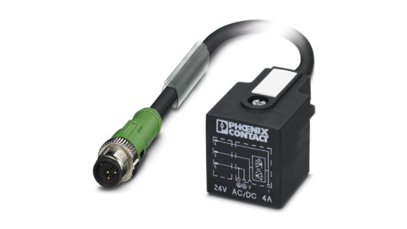 Cavo sensore/attuatore Phoenix Contact 1434895 M12 Maschio 3 cond. DIN 43650 A L. 600mm - Robusto, senza alogeni, connettore SPEEDCON, LED e diodo Zener.