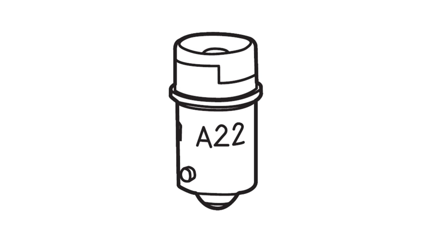 Lampada a pulsante Omron A22-24AR per Arresto di emergenza, LED, diametro foratura 22 mm, compatibile con serie A22.
