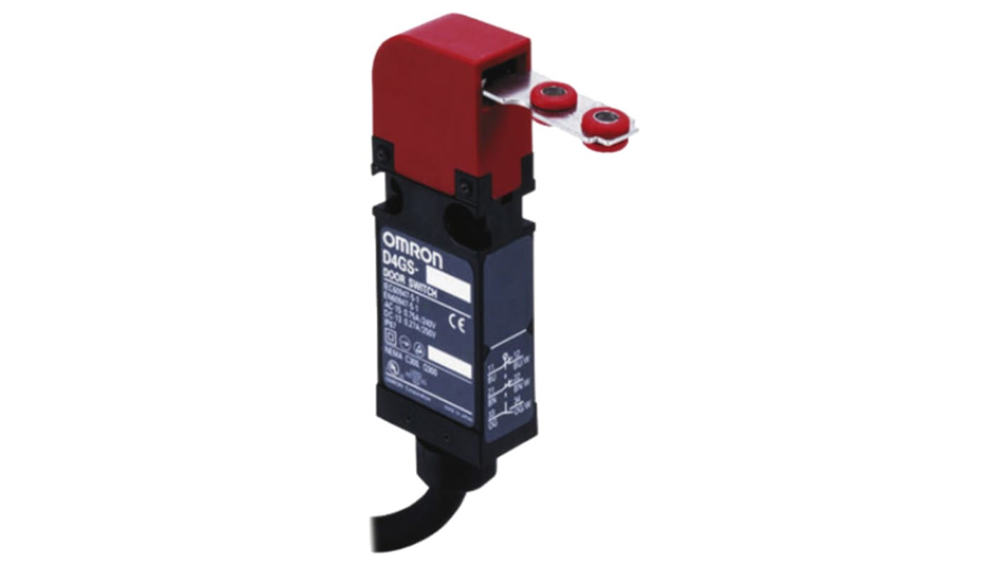 Interruttore di interblocco di sicurezza Omron D4GS-N4R, 3NC, protezione IP67, montaggio reversibile, dimensioni 95,5mm x 17mm x 30mm.