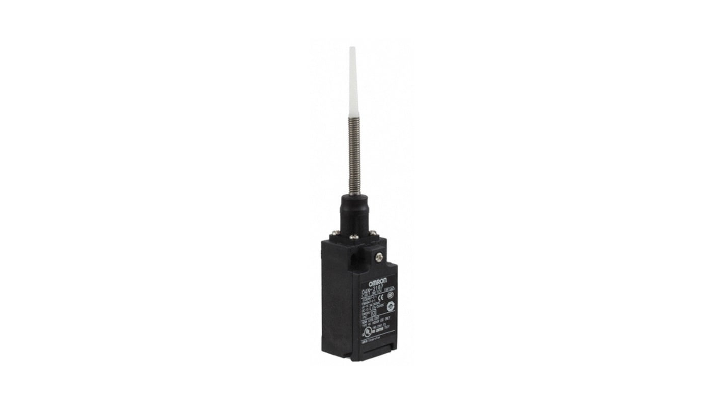 Omron D4N2187, interruttore di fine corsa DPST, contatti NO/NC, grado di protezione IP67, dimensioni 31 mm x 31.5 mm x 170 mm.
