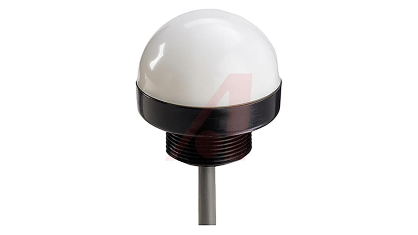 Segnalatore lampeggiante LED Banner K50LGRYBWPQ8, colori verde, rosso, giallo, montaggio su base, IP67, 50 mm di diametro.