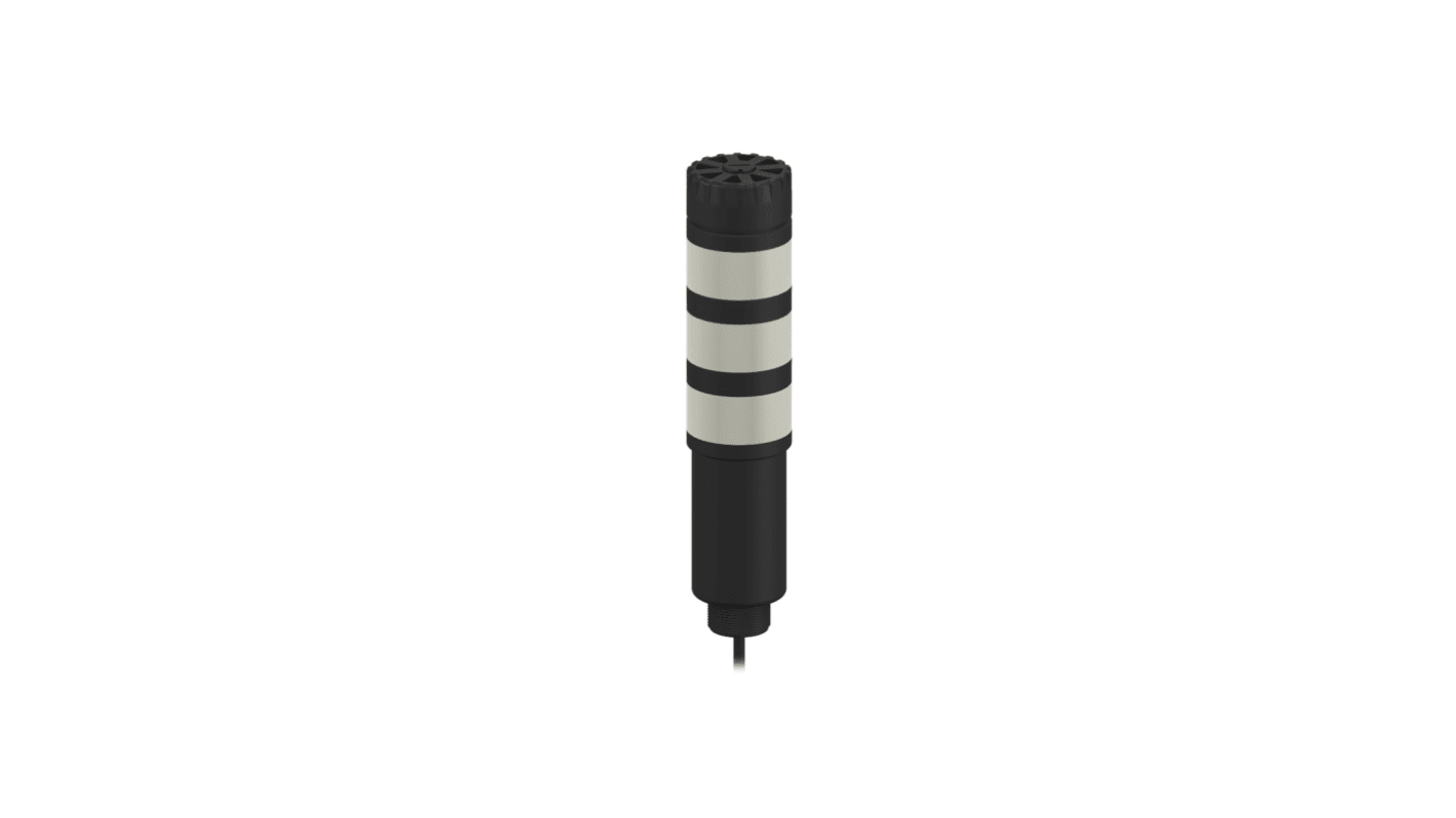 Torretta di segnalazione LED Banner TL50ZGYRA, 3 elementi Rosso/Verde/Giallo, cicalino 92 dB, montaggio versatile, altezza 173.4 mm.