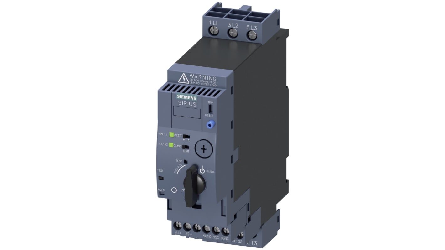 Siemens 3RA6120-1AB32, starter DOL automatico 3 fasi, potenza 0,09 kW, tensione 24 V c.c., dimensioni 45x170x165 mm, IP20.