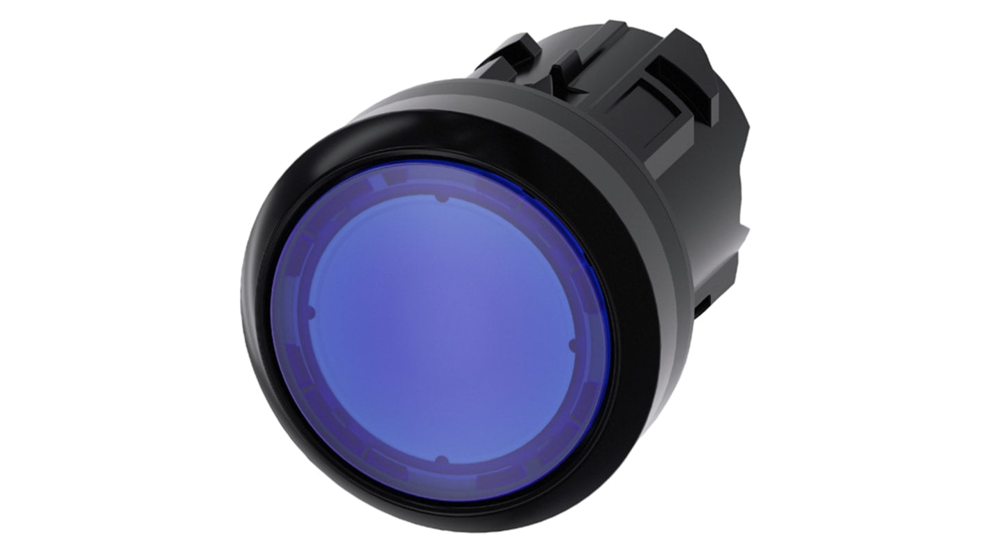 Pulsante instabile 22mm, plastica, IP69K, moduli impilabili - Siemens 3SU1001-0AB50-0AA0. Serie SIRIUS ACT, Blu.