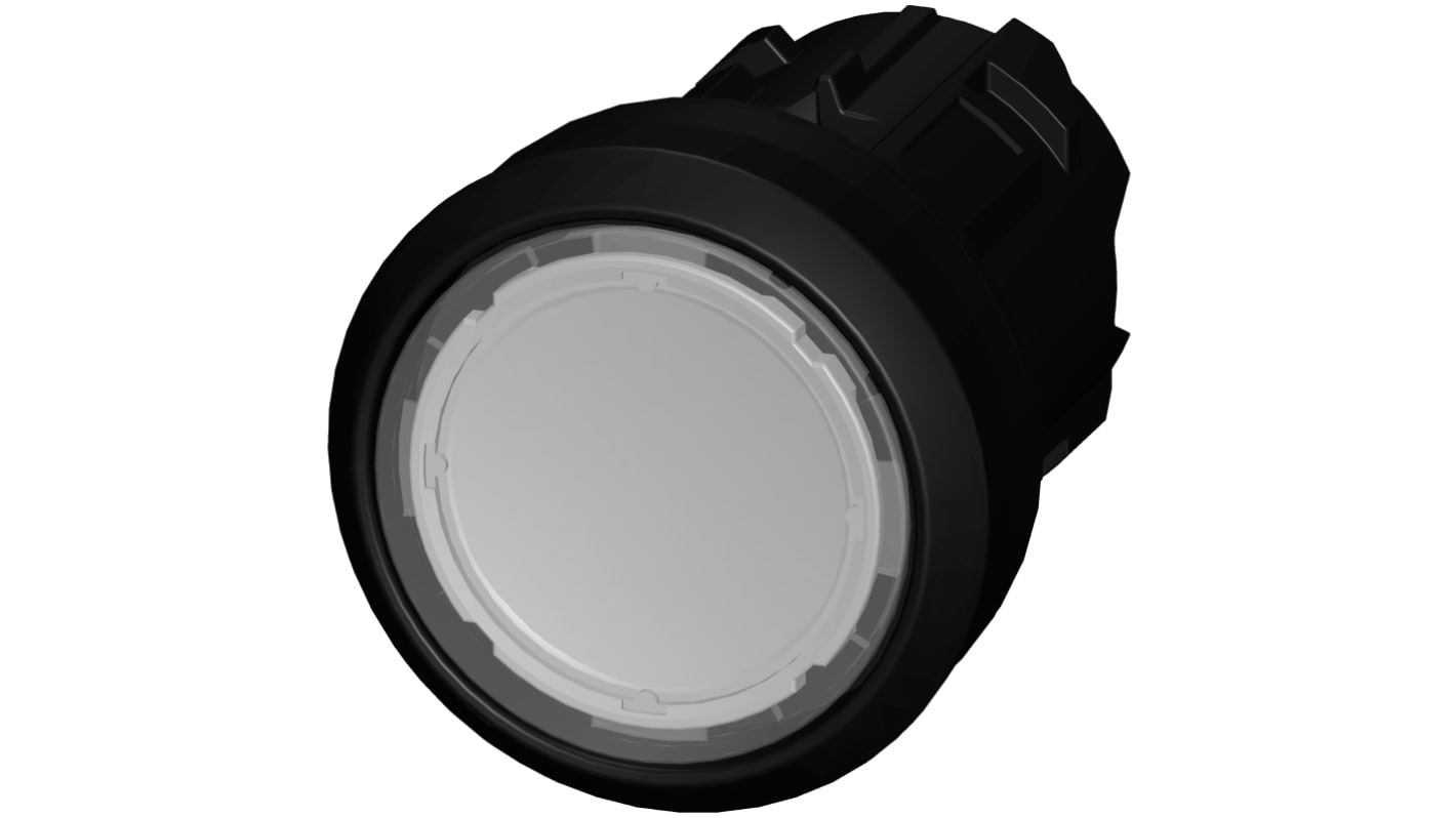 Siemens attuatore pulsante instabile SIRIUS ACT, diametro foro 22 mm, trasparente, IP69K, montaggio senza utensili.