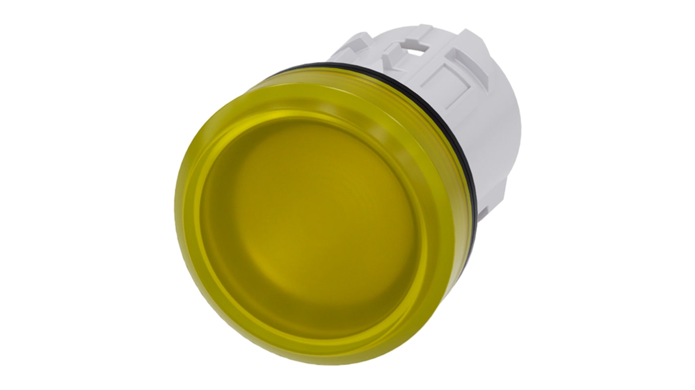 Spia luminosa gialla Siemens SIRIUS ACT 22mm (3SU1001-6AA30-0AA0) per montaggio a pannello - IP69K, LED integrato.