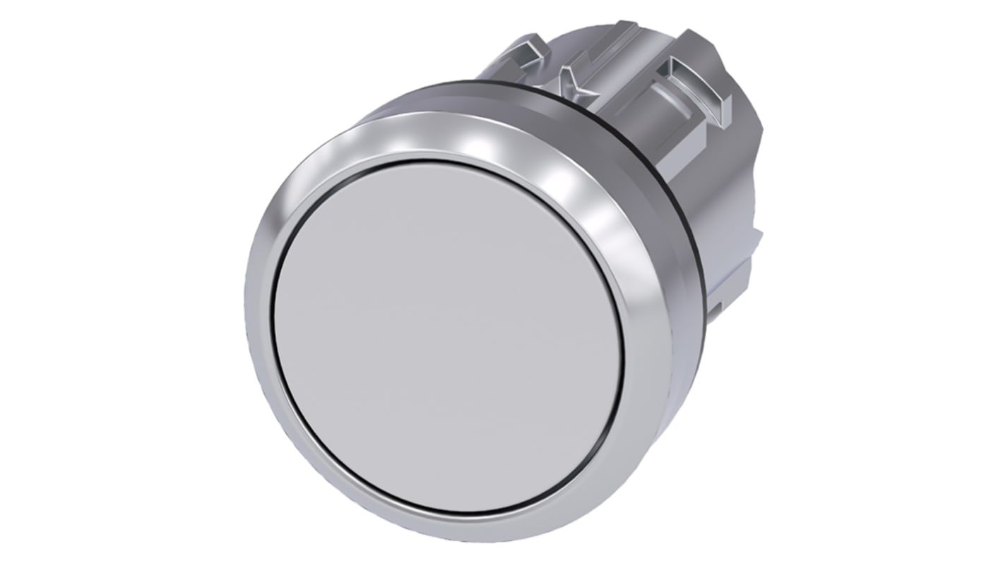 Attuatore pulsante 3SU1050-0AB60-0AA0 Siemens SIRIUS ACT, Bianco, Metallo lucido, IP69K. Ideale per ambienti estremi.