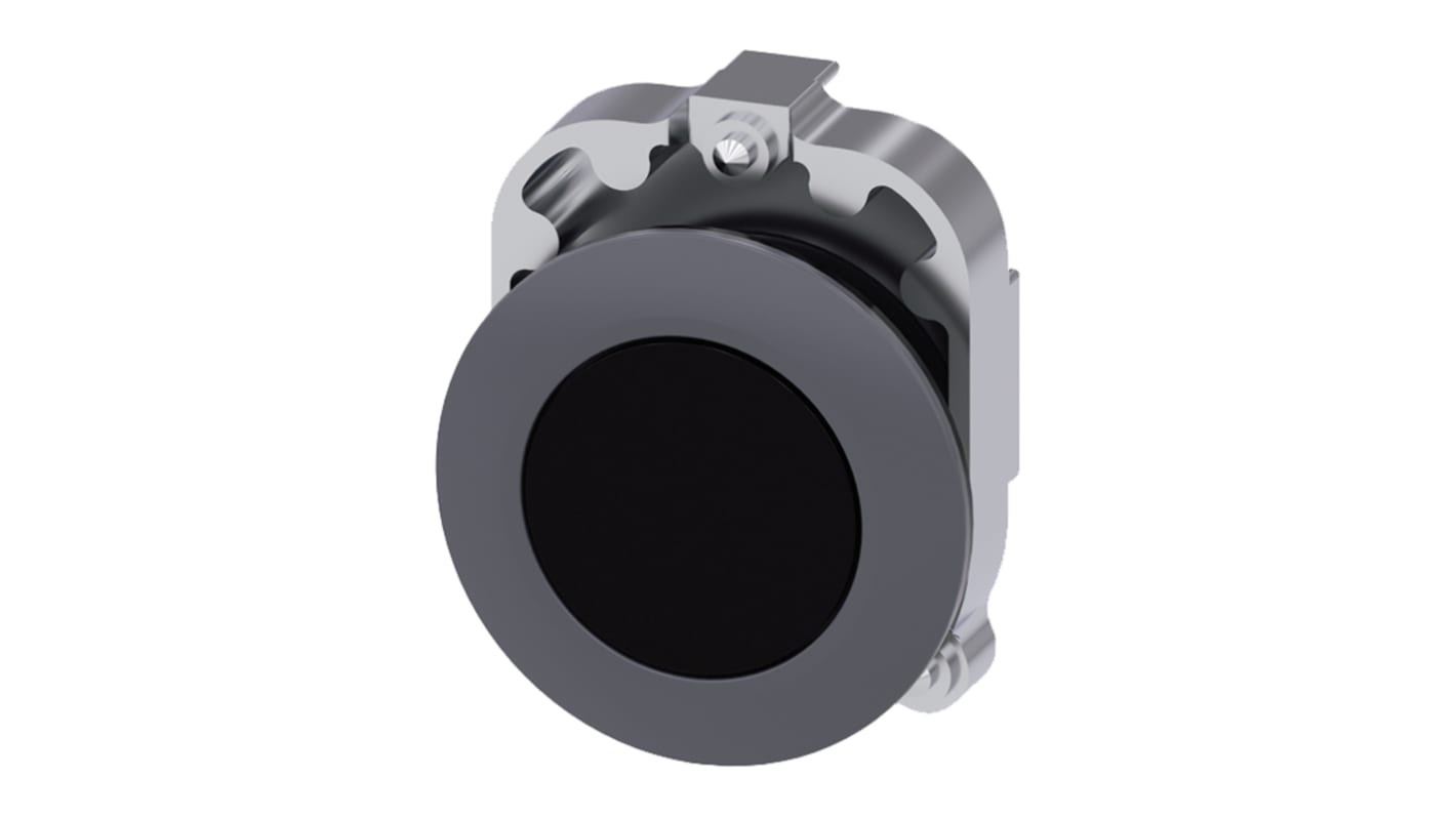 Attuatore pulsante Siemens SIRIUS ACT, diametro foro 30 mm, colore nero, protezione IP69K, montaggio senza utensili.