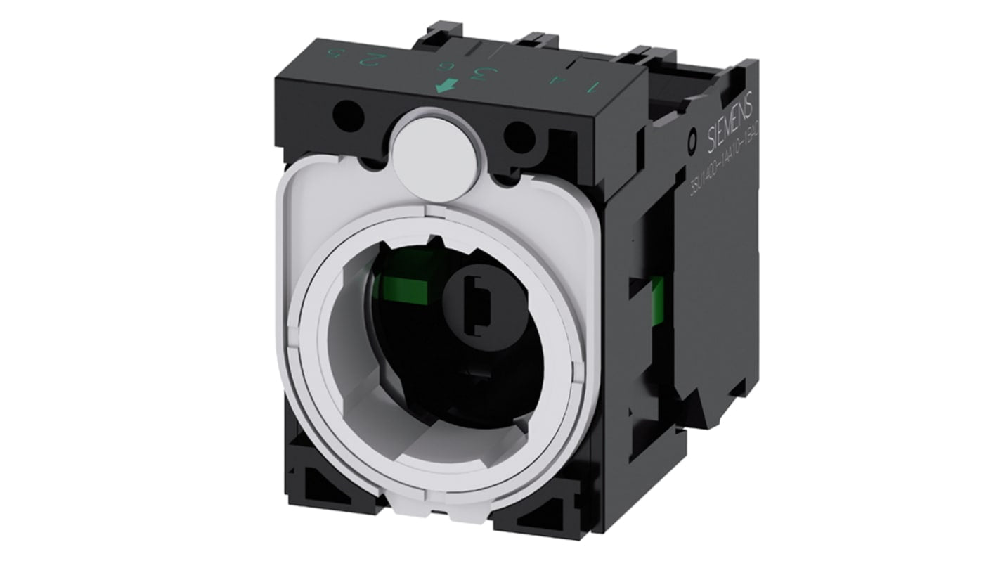 Blocco contatti luminoso Siemens 3SU1501-1AG20-1NA0, 1NC/1NO, LED rosso, tensione 6-24 V, montaggio senza utensili.