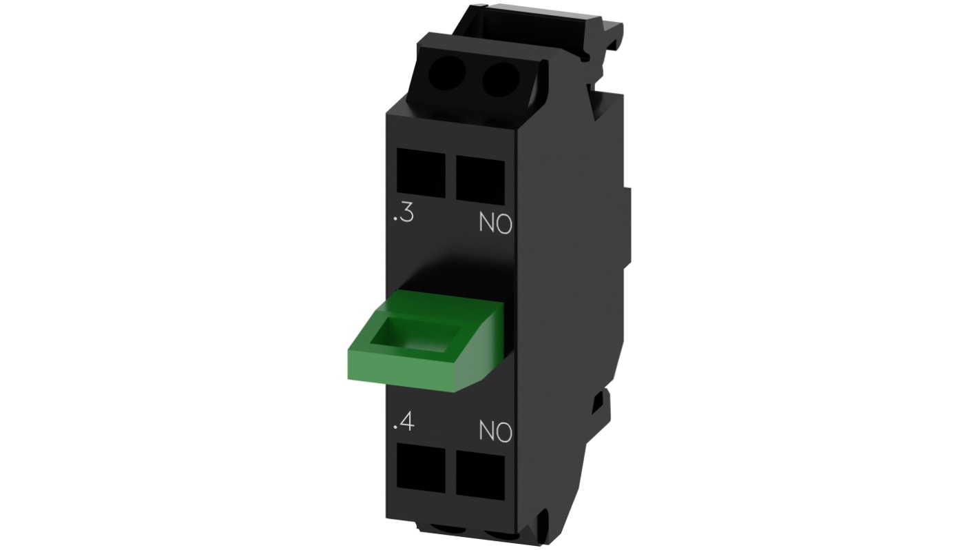 Blocco contatti Siemens 3SU1400-2AA10-3BA0, 10A, morsetto a molla, 500V ca/cc - Resistente a vibrazioni e sovratensioni.