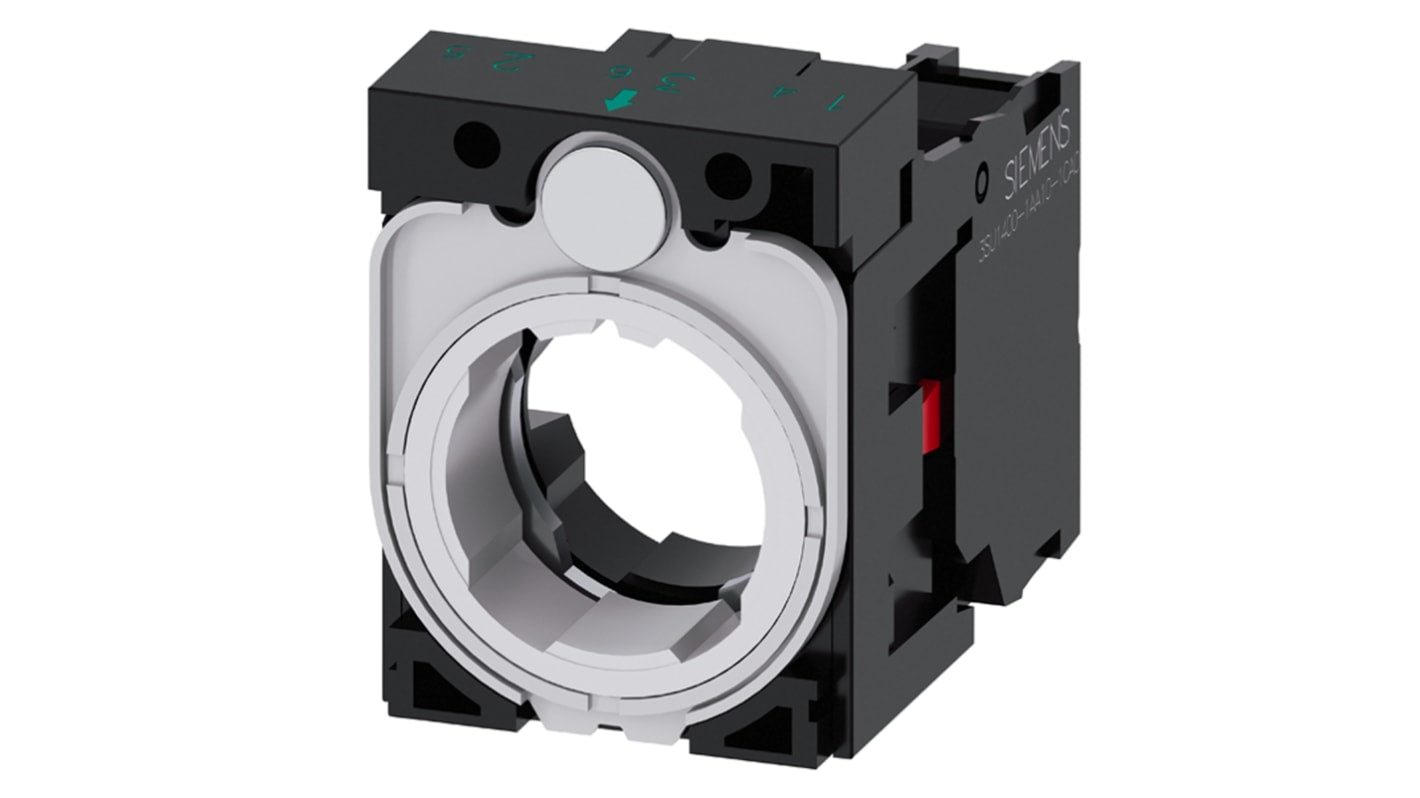Blocco contatti Siemens 3SU1500-1AA10-1CA0, 1NC, tensione 5-500 V, corrente 6 A, montaggio senza utensili.