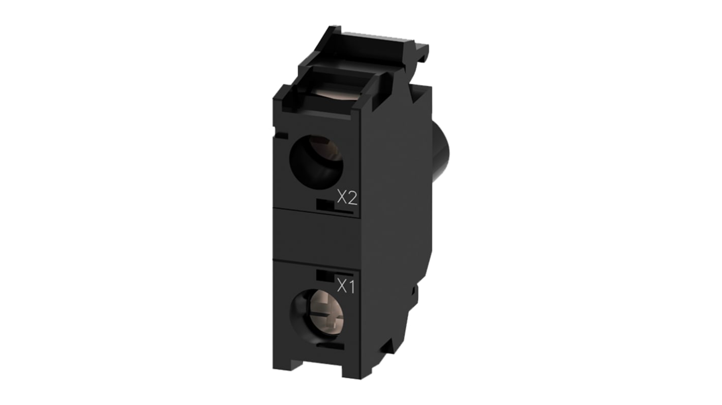 Siemens 3SU1401-1BF30-1AA0: Blocco luminoso a LED con supporti impilabili, 230V ca. Ideale per ambienti estremi.