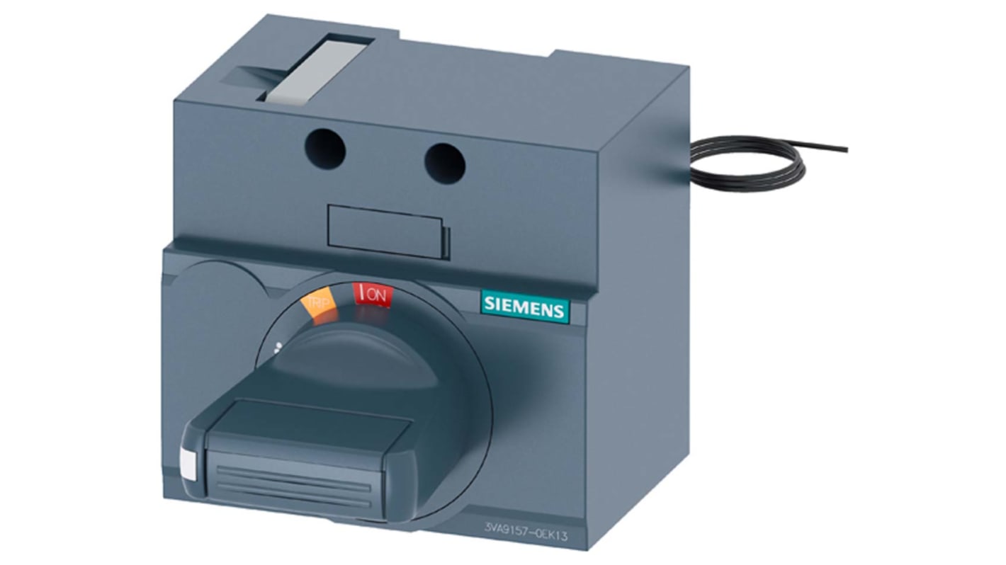Kit meccanismo Siemens 3VA9157-0EK13 per maniglie 3VA1, operatore rotante, montaggio laterale e frontale, con arresto d'emergenza.