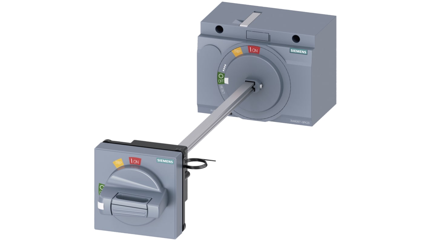 Manopola rotante Siemens 3VA9267-0FK23 per MCCB 3VA2, montaggio frontale e laterale, compatibile con 100/160/250 A.