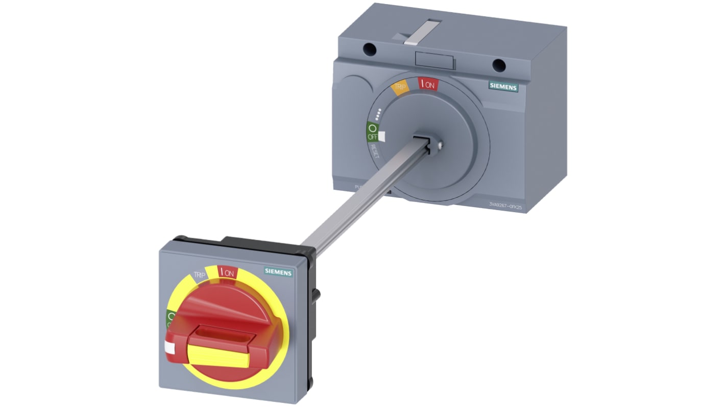 Manopola rotante Siemens 3VA9267-0FK25 per MCCB 3VA2, montaggio frontale e laterale, compatibile con 100/160/250 A.