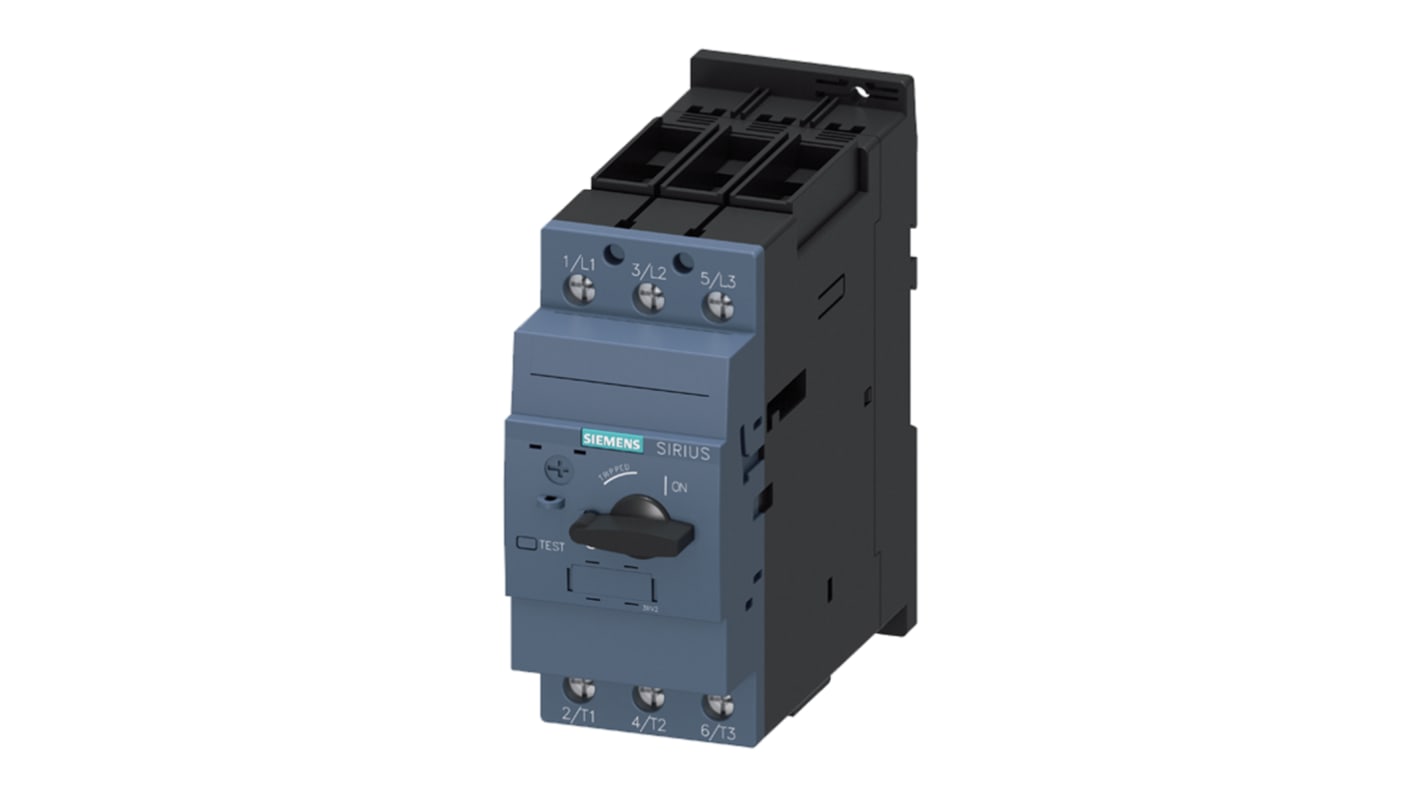 Interruttore automatico Siemens 3RV2031-4PA10 SIRIUS, protezione motore 28-36 A, dimensioni 140x55x149 mm, montaggio a morsetto.