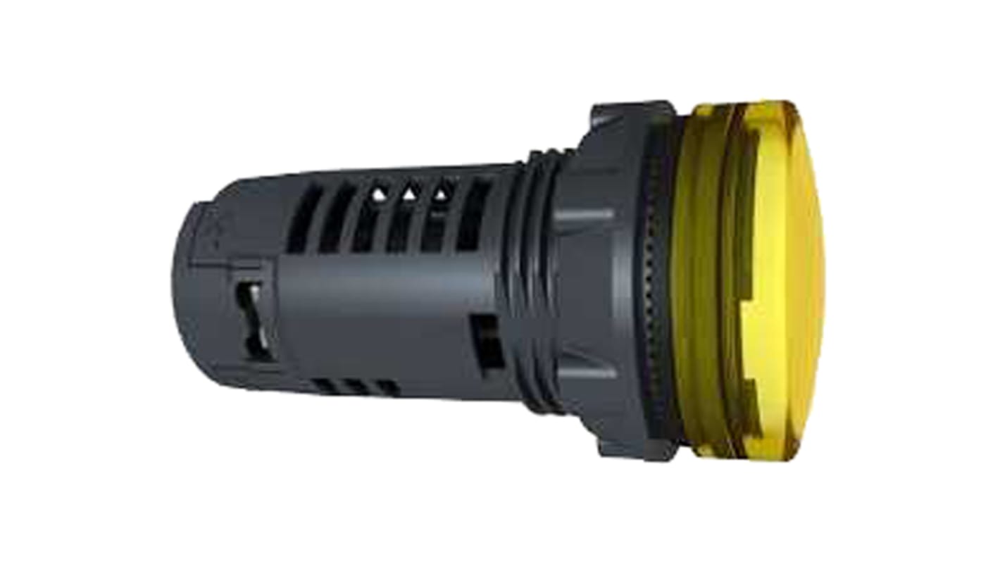 Luce pilota Schneider Electric XB5EVM8, gialla, montaggio a pannello, diametro foro 22mm, IP66, 230 V AC.