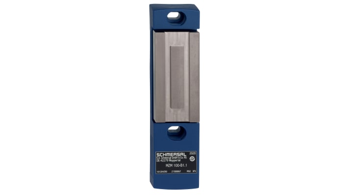 Attuatore Schmersal MZM 100-B1.1, interruttore di interblocco a solenoide, dimensioni 24 x 40 x 160 mm, grado di protezione IP67.