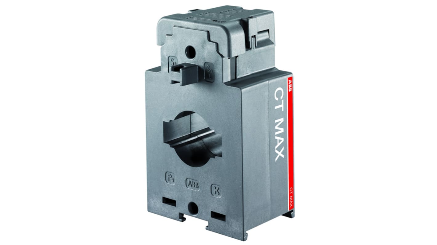 Trasformatore di corrente ABB CTMAX500SELV, foro 30mm, dimensioni 70 x 111 x 69 mm, montaggio su guida DIN, protezione IP30.