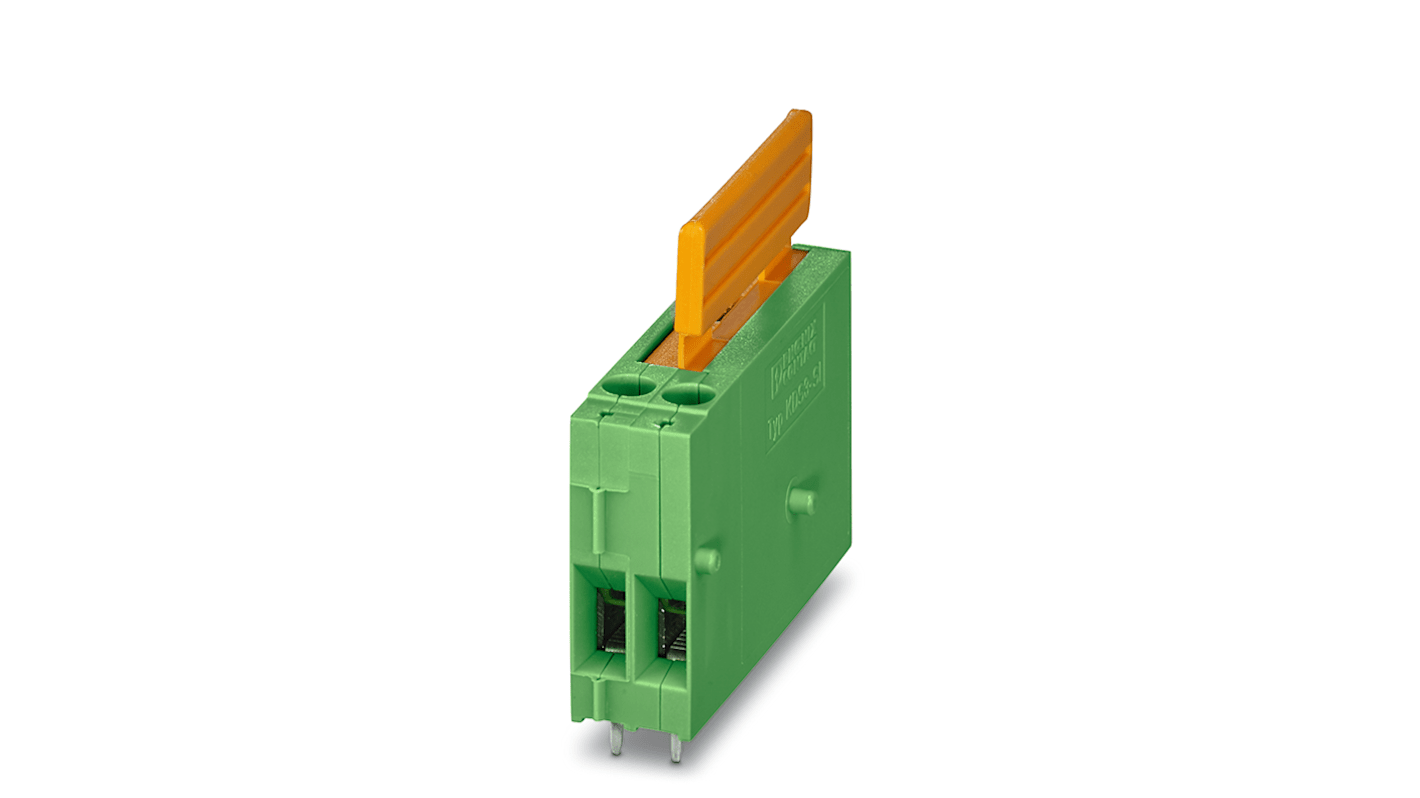 Morsettiera per circuito stampato Phoenix Contact 1780112, 1 via, 6,3 A, 320 V, passo 5,08 mm. Saldatura a onda, colore verde, KDS 3-si.