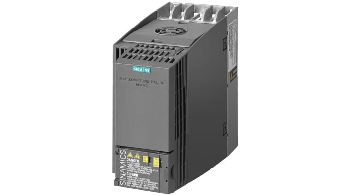 Inverter Siemens 7,5 kW, 400 V c.a., controllo vettoriale, PROFINET per motori e pompe. Efficienza energetica e alta prestazione.