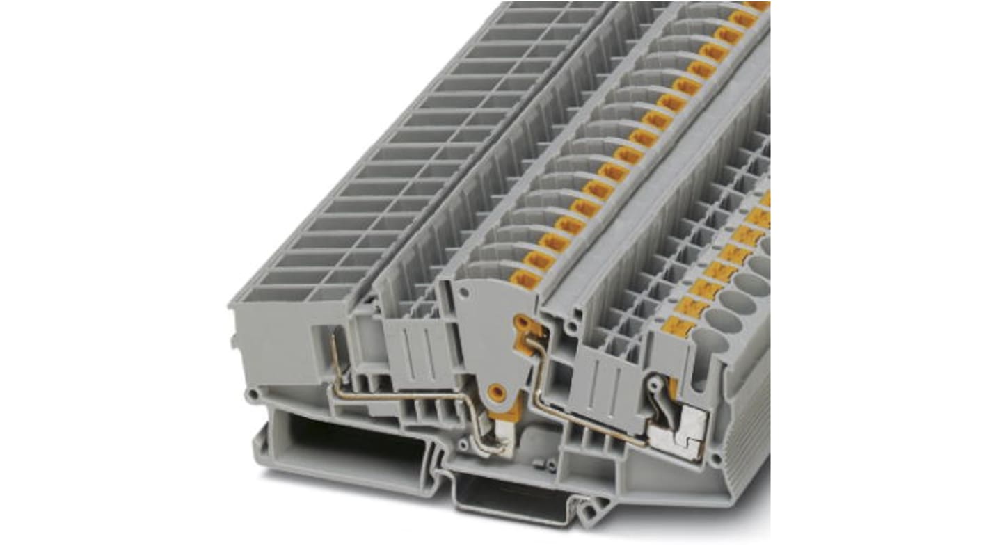 Terminal di prova scollegamento Phoenix Contact 3212300, sezione 0,5-10 mm², larghezza 8,2 mm, grigio. Ideale per applicazioni elettriche.