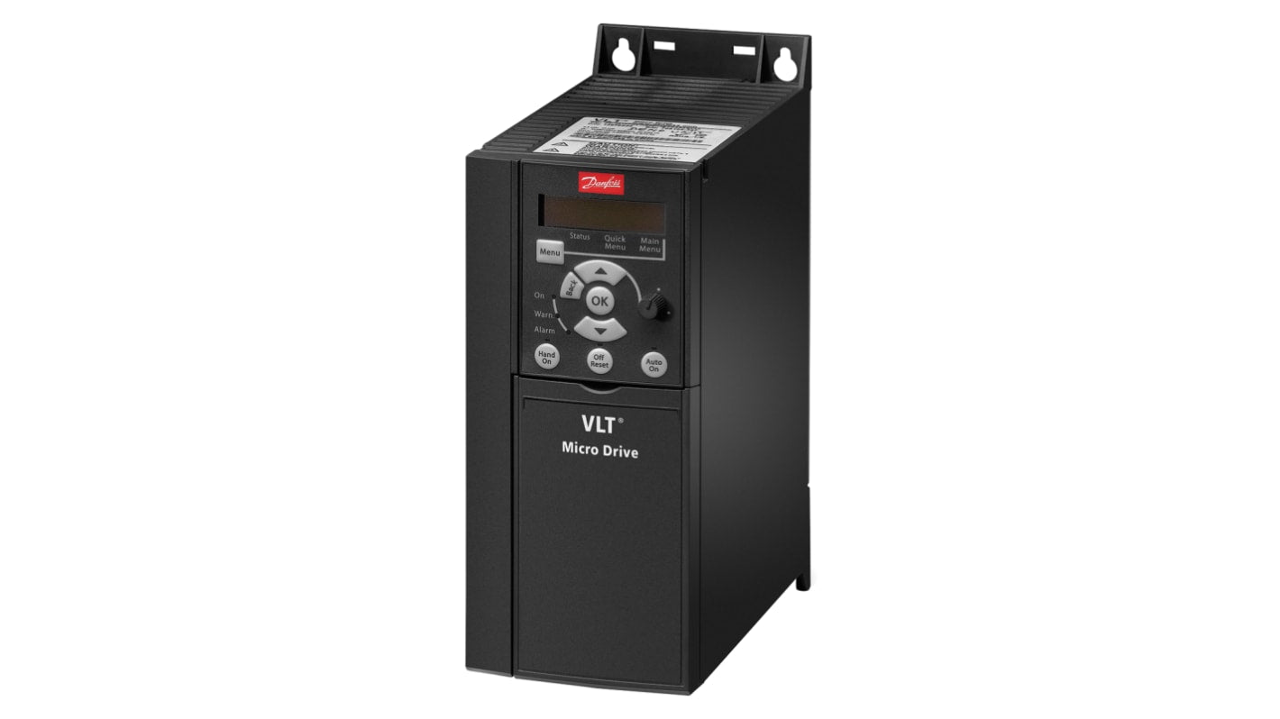 Inverter Danfoss 132F0026 VLT FC51, 4 kW, trifase, montaggio a pannello, dimensioni 239x194x90 mm, grado di protezione IP20.