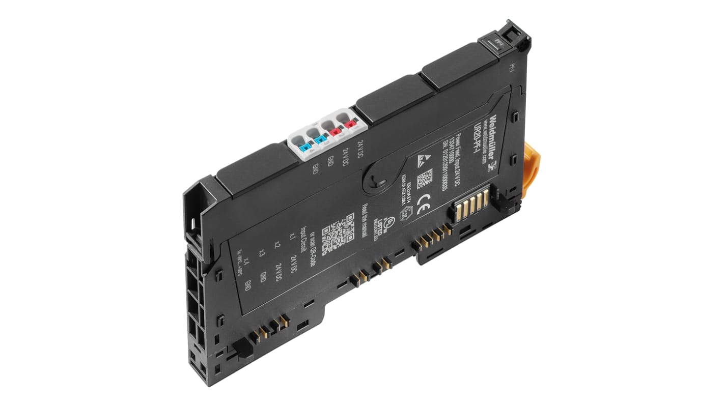 Modulo I/O remoto Weidmüller 1334710000 - Alimentazione 24V c.c. per comunicazioni, guida DIN, +60°C, 120 x 11,5 x 76 mm.