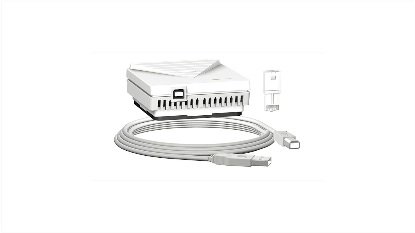 Schneider Electric CCT15860, kit di programmazione per IHP+ e IC, include cavo USB 2 m, chiave di memoria e CD-ROM.