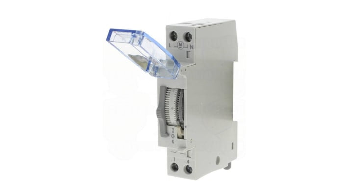 Legrand 4 127 80, temporizzatore unipolare per guida DIN, 230 V ca, programmabile, dimensioni 83x66 mm.