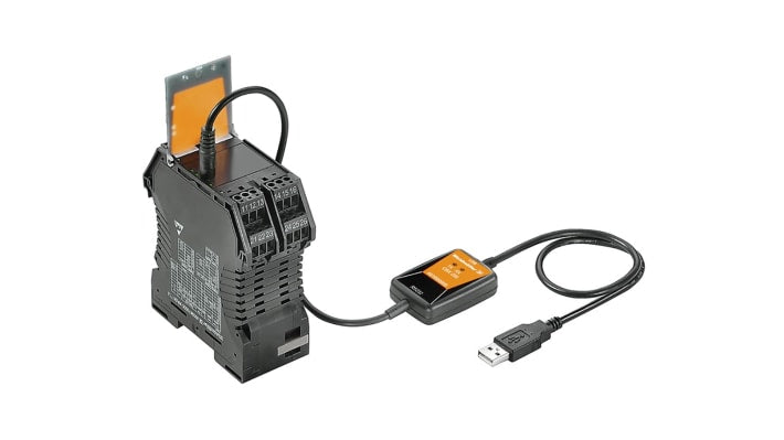 Condizionatore di segnale Weidmüller ACT20X, montaggio a pannello, ingresso 1.6-5.6V, uscita RS-232, temperatura -10/+50°C.