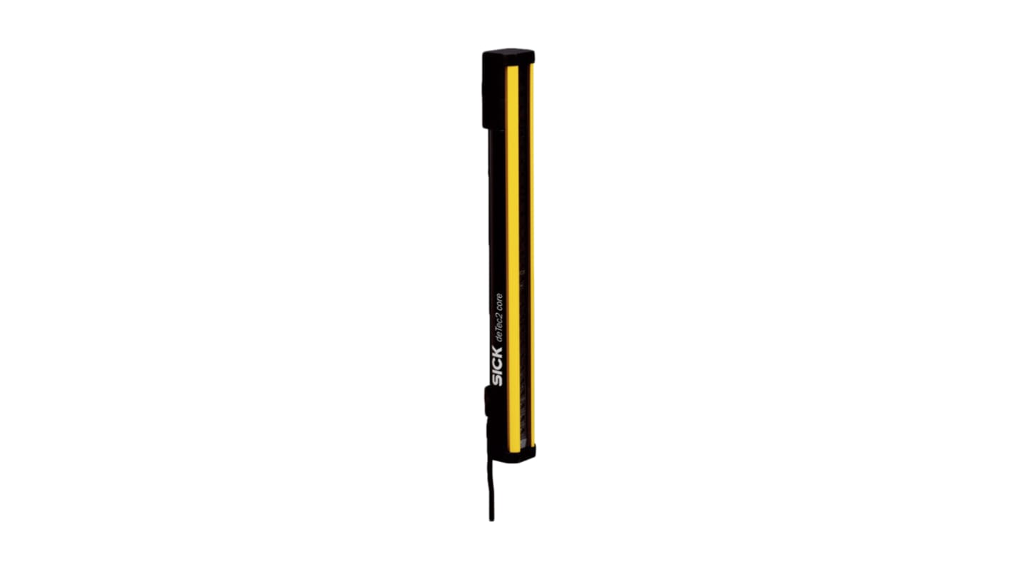 Barriera fotoelettrica Sick C2C-EA09030A10000, risoluzione 30 mm, protezione IP65/IP67, distanza rilevamento 12 m, dimensioni 913 x 34 x 30,7 mm.