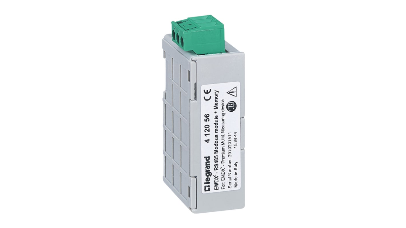 Modulo di espansione PLC Legrand 4 120 56, serie EMDX3, montaggio a pannello, comunicazione RS485, dimensioni 45,4 x 21 x 68,3 mm.