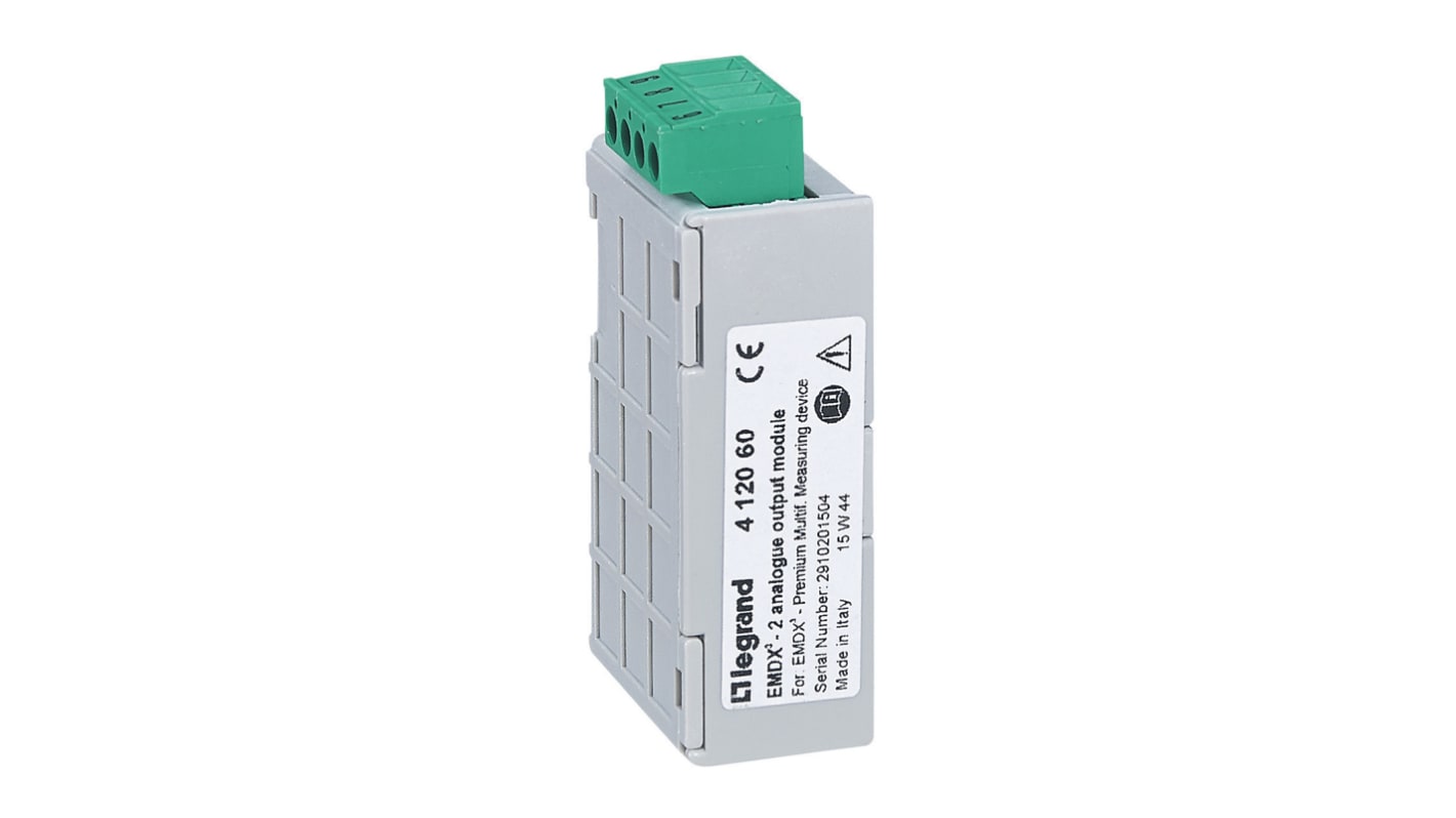 Modulo di espansione PLC Legrand 4 120 60, compatibile con contatore 412053, montaggio a pannello, dimensioni 45,4 x 21 x 68,3 mm.