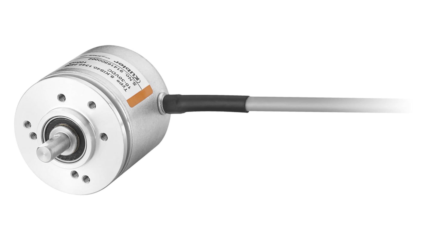 Encoder incrementale Kübler 8.KIS40.1362.0500, 500 impulsi/giro, uscita RS422, montaggio flangia, diametro albero 6mm.