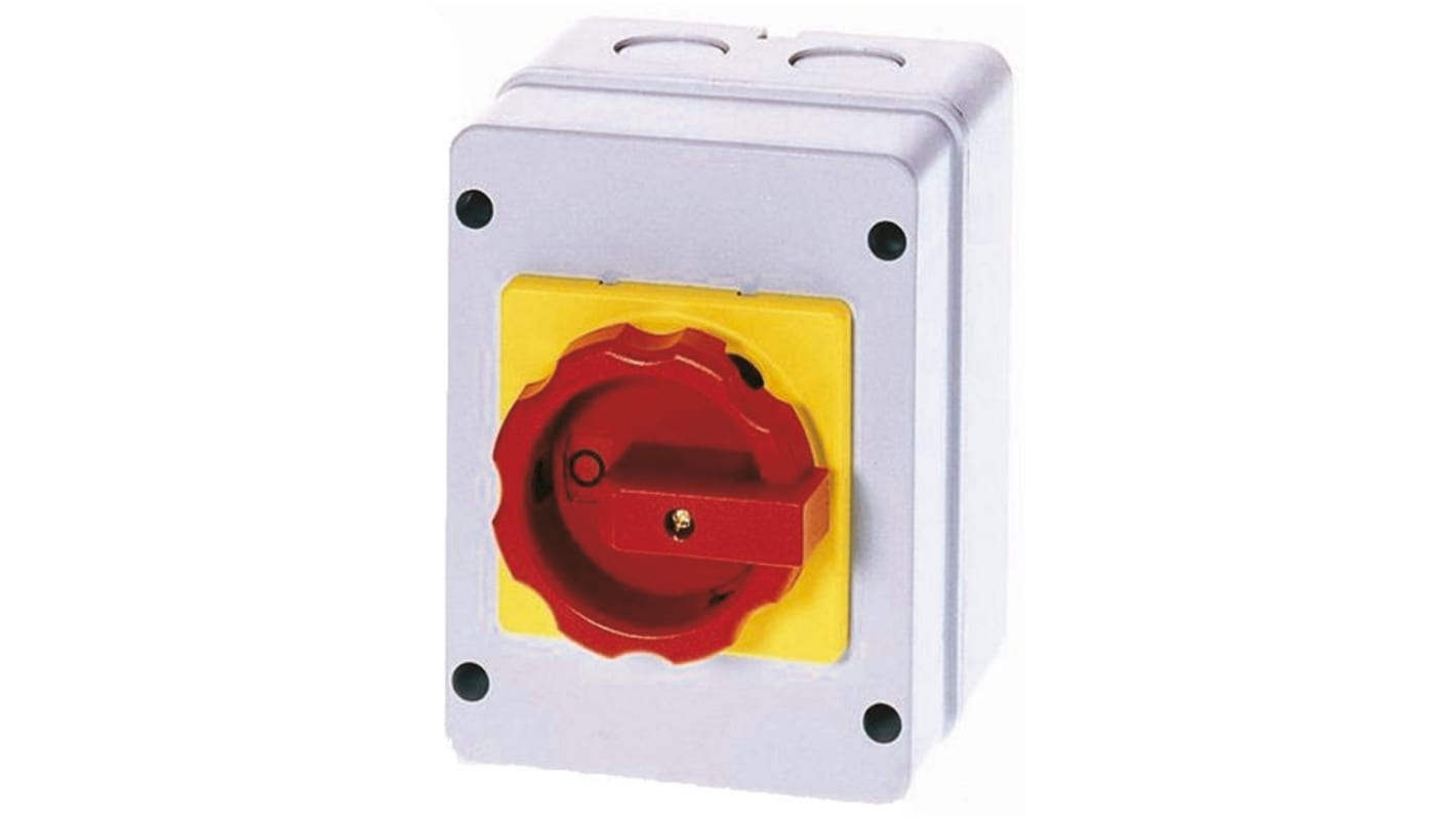 Interruttore di isolamento Siemens 3 poli, 100A, 690V, IP65, manopola rossa, dimensioni 212x302x136mm.