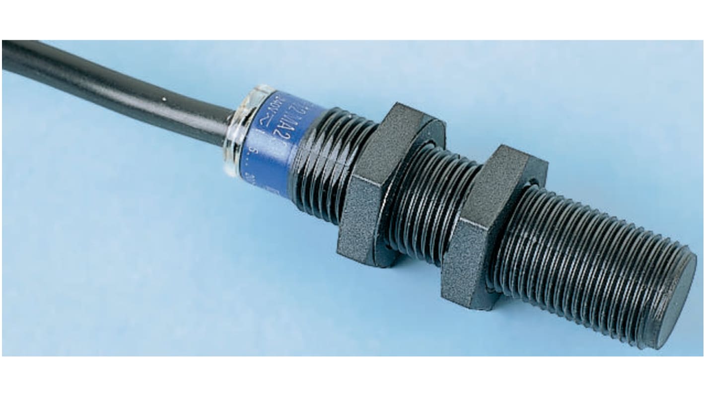 Sensore di prossimità cilindrico Telemecanique XS4P12KP340D, PNP/NPN, M12, rilevamento 4 mm, IP67, -25/+70 °C. Montaggio non a filo.