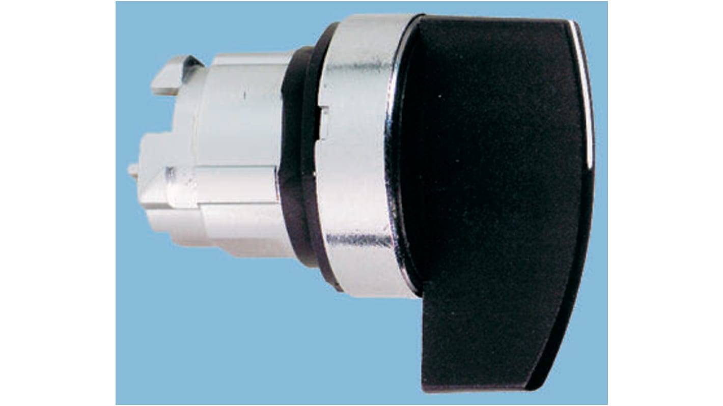 Selettore a 3 posizioni Schneider Electric ZB4BJ7, diametro 22mm, impugnatura lunga nera, attivazione a molla, grado di protezione IP66/IP67/IP69.