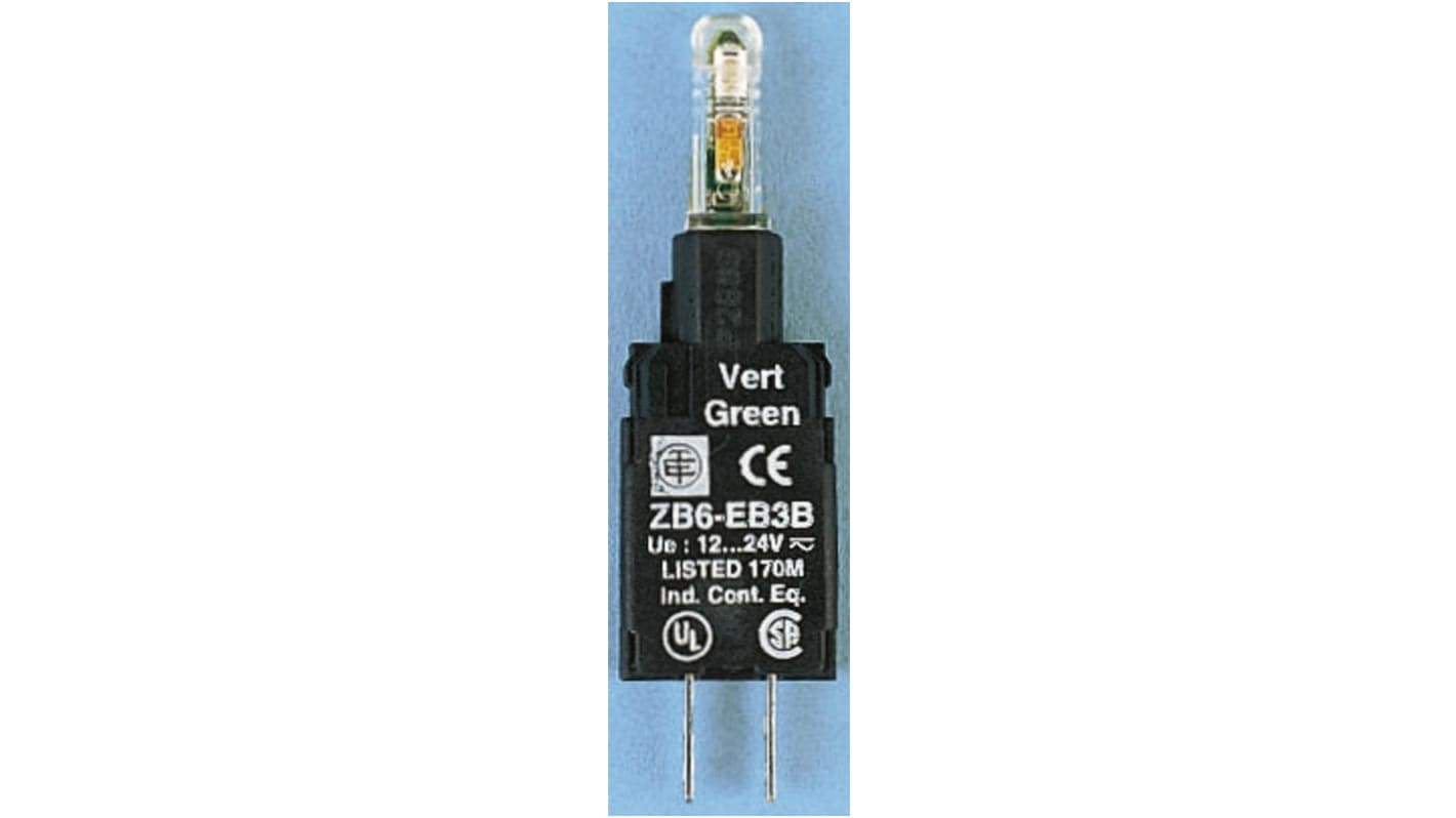Blocco contatti luminoso LED 30V ca/cc Schneider Electric ZB6EB6B, Serie Harmony XB6. Componenti IP65 per applicazioni industriali.